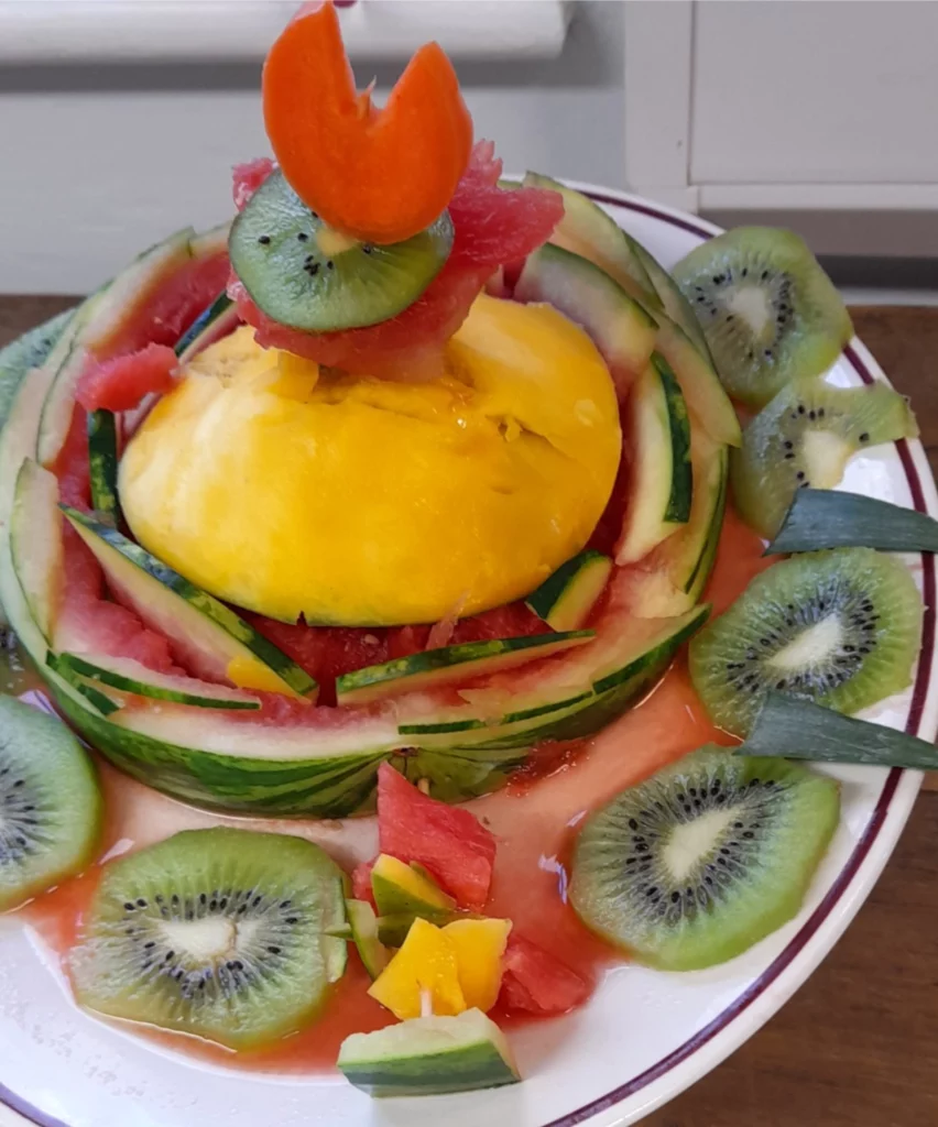 A plate of Fruit - learning culinary skills